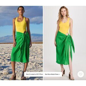 Rosie Assoulin Sarong Cut Out Midi Dress Green Yellow Womens Size 8